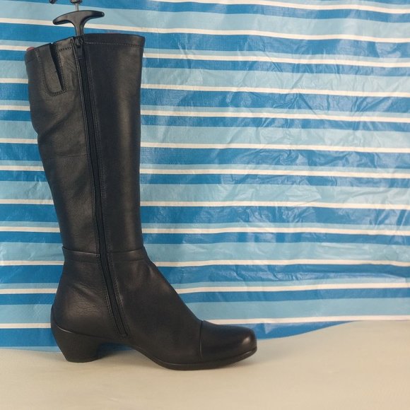 Riding boot, Tall boot, 100%LEATHER in Full Zip High boot 37/6.5us LEATHER upper - Picture 1 of 13